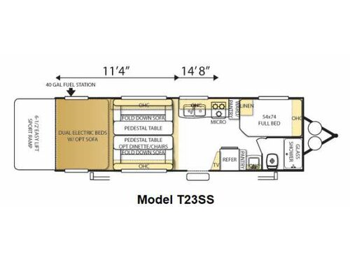 Floorplan - 2012 Forest River RV Shockwave MX T23SS