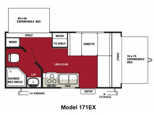 Floorplan - 2013 Forest River RV Wildwood X-Lite 171EXL