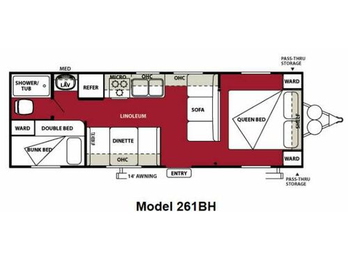 Floorplan - 2013 Forest River RV Wildwood X-Lite 261BHXL