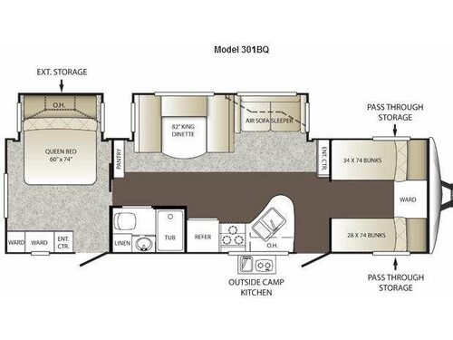 Floorplan - 2013 Keystone RV Outback 301BQ