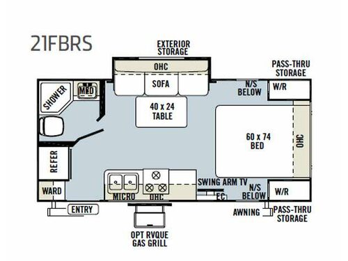 Flagstaff Micro Lite 21FBRS Floorplan
