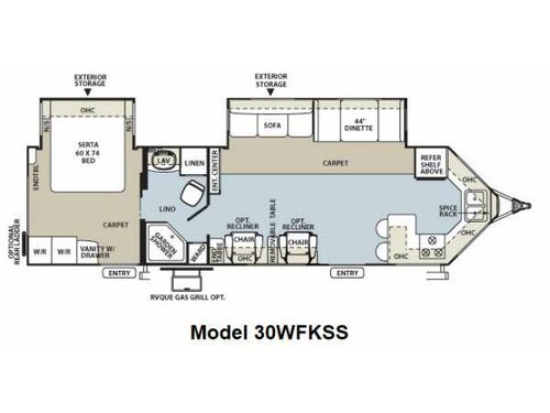 Flagstaff V-Lite 30WFKSS Floorplan