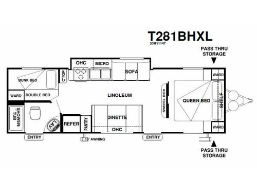 Wildwood 281QBHXL Floorplan
