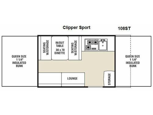 Floorplan - 2013 Coachmen RV Clipper Camping Trailers 108ST Sport