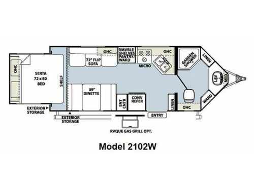 Floorplan - 2013 Forest River RV Rockwood Wind Jammer 2102W