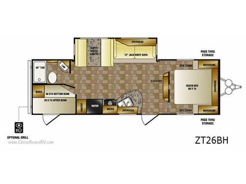 Floorplan - 2013 CrossRoads RV Zinger ZT26BH
