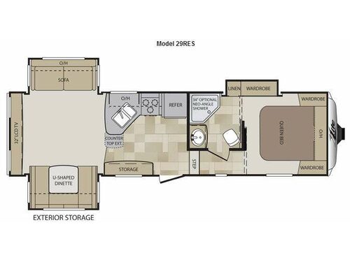 Cougar X-Lite 29RES Floorplan