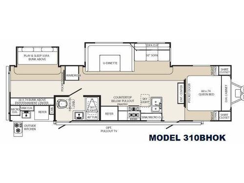 Floorplan - 2013 Palomino Sabre Silhouette 310BHOK