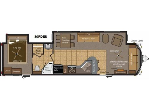 Floorplan - 2013 Keystone RV Retreat 39FDEN