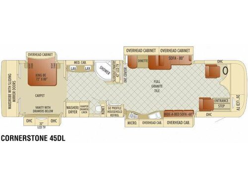 Floorplan - 2011 Entegra Coach Cornerstone 45DL
