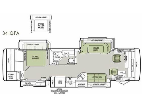 Floorplan - 2013 Tiffin Motorhomes Allegro RED 34 QFA