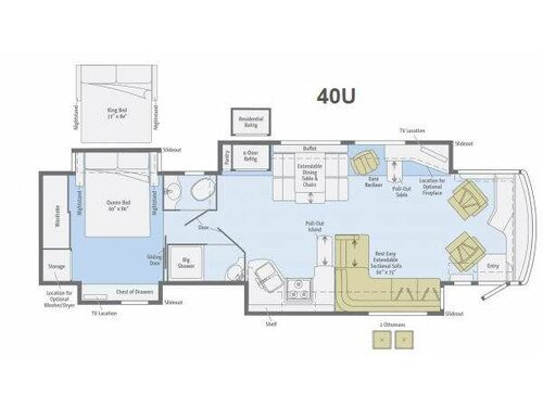 Floorplan - 2013 Winnebago Journey 40U