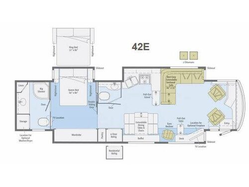Floorplan - 2013 Winnebago Journey 42E