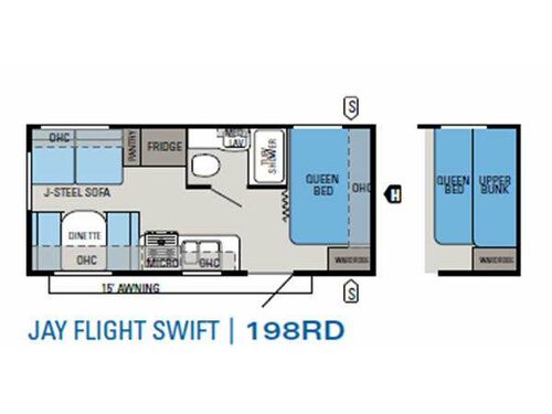Jay Flight Swift 198RD Floorplan