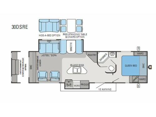 Floorplan - 2013 Jayco White Hawk 30DSRE