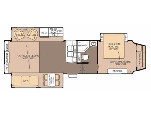Floorplan - 2013 Forest River RV Cedar Creek Silverback 29RE