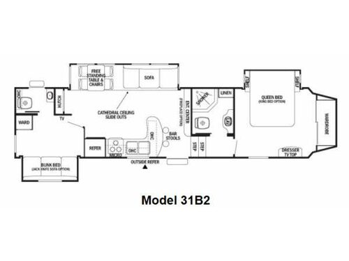 Floorplan - 2013 Forest River RV Cedar Creek Silverback 31B2