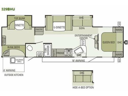 Autumn Ridge 329BHU Floorplan