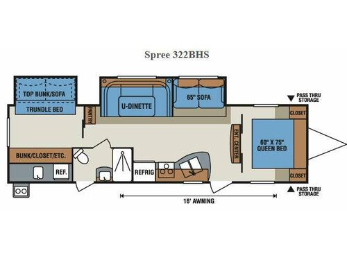 Floorplan - 2013 KZ Spree 322BHS