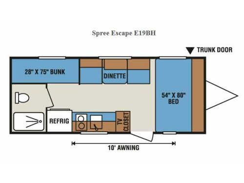Floorplan - 2013 KZ Spree Escape E19BH