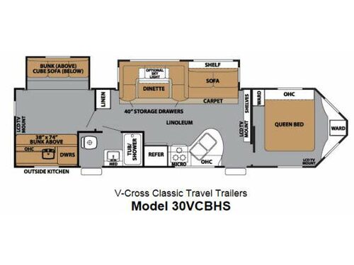 Floorplan - 2013 Forest River RV V-Cross Classic 30VCBHS
