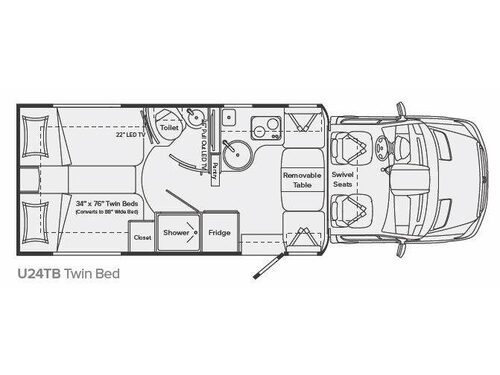 Floorplan - 2013 Leisure Travel Unity U24TB