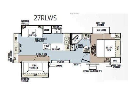 Floorplan - 2013 Forest River RV Flagstaff Super Lite 27RLWS