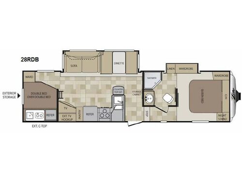 Floorplan - 2013 Keystone RV Cougar X-Lite 28RDB