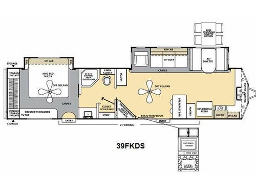 Floorplan - 2013 Coachmen RV Catalina Destination Series 39FKDS