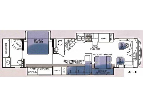 Floorplan - 2013 Thor Motor Coach Tuscany 40FX
