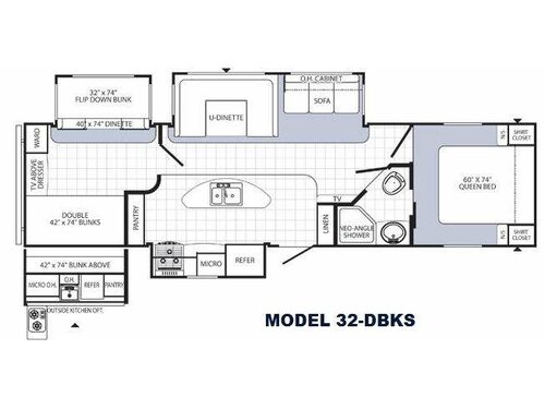 Floorplan - 2014 Palomino Puma 32-DBKS