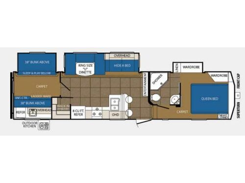 Floorplan - 2014 Prime Time Manufacturing Crusader 335BHS