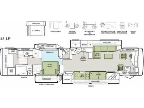 Floorplan - 2013 Tiffin Motorhomes Allegro Bus 45 LP