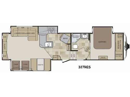 Floorplan - 2014 Keystone RV Cougar 327RES