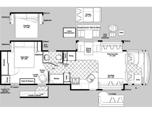 Floorplan - 2007 Winnebago Tour 40KD NEW