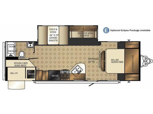 Floorplan - 2014 Palomino Solaire 267 BHSK