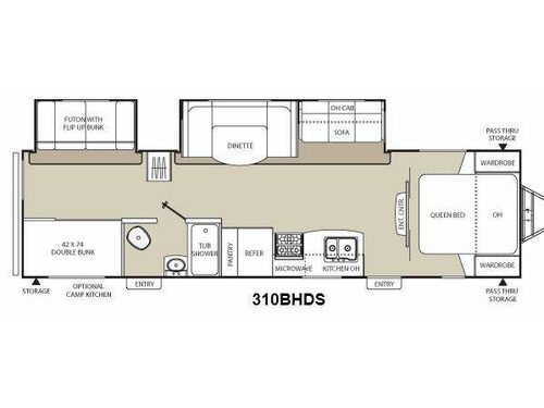 Floorplan - 2014 Coachmen RV Freedom Express 310BHDS