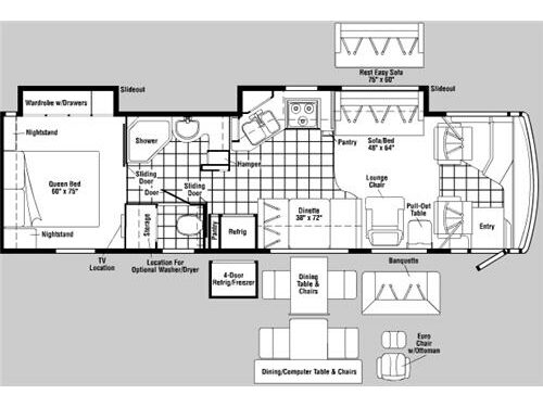 Floorplan - 2007 Itasca Meridian 34 H