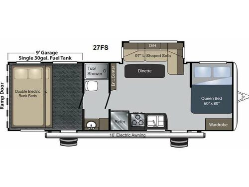 Floorplan - 2014 Keystone RV Raptor 27FS