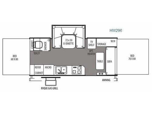 Floorplan - 2014 Forest River RV Rockwood High Wall Series HW296