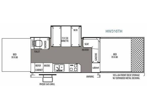 Floorplan - 2014 Forest River RV Rockwood High Wall Series HW316TH