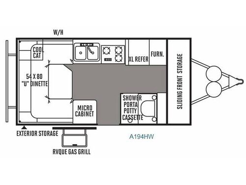 Floorplan - 2014 Forest River RV Rockwood Hard Side Series A194HW