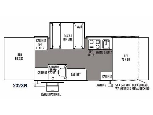 Floorplan - 2014 Forest River RV Rockwood Freedom Series 232XR
