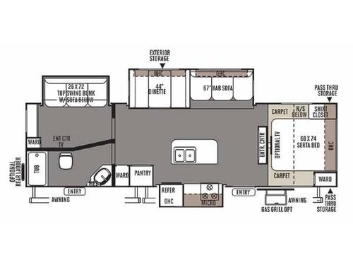 Floorplan - 2014 Forest River RV Flagstaff Super Lite 29IKTS