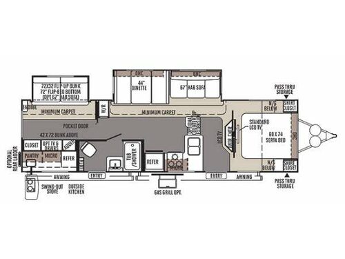 Floorplan - 2014 Forest River RV Flagstaff Classic Super Lite 831BHDS