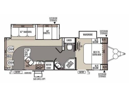 Rockwood Ultra Lite 2604WS Floorplan