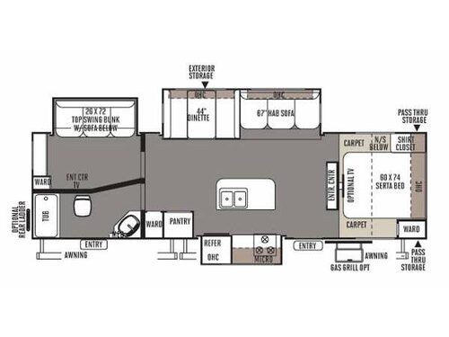 Rockwood Ultra Lite 2910TS Floorplan