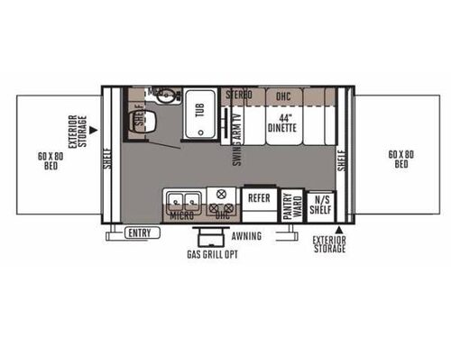 Floorplan - 2014 Forest River RV Rockwood Roo 17