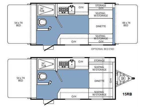 Clipper Ultra-Lite 15RB Floorplan