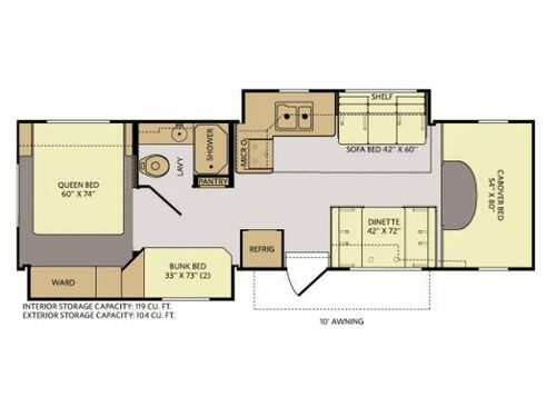Tioga Ranger 31N Floorplan